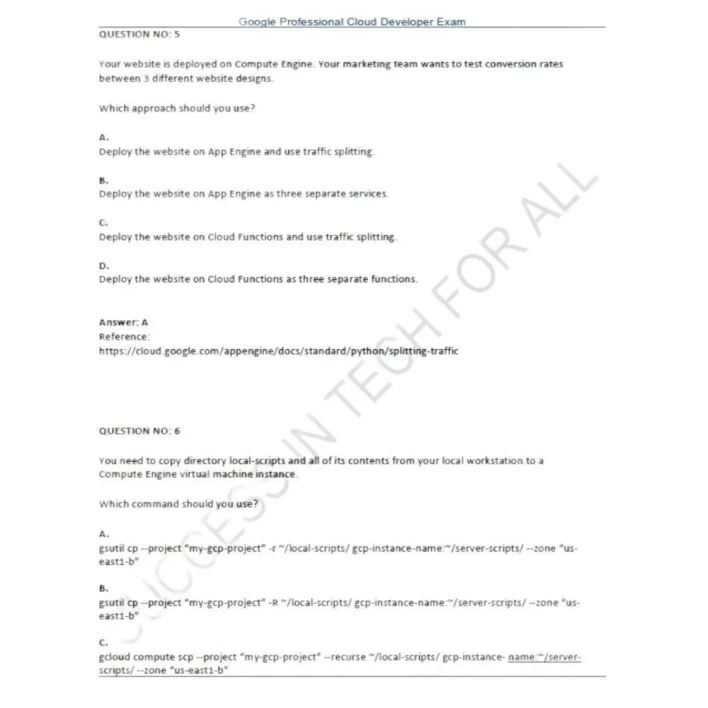 Printout Google Professional Cloud Developer Study Guide - Picture 5 of 6